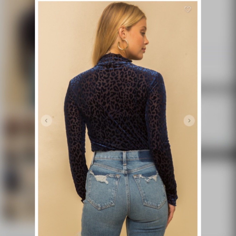 Leopard Velvet Mesh Top - Picture 3 of 3